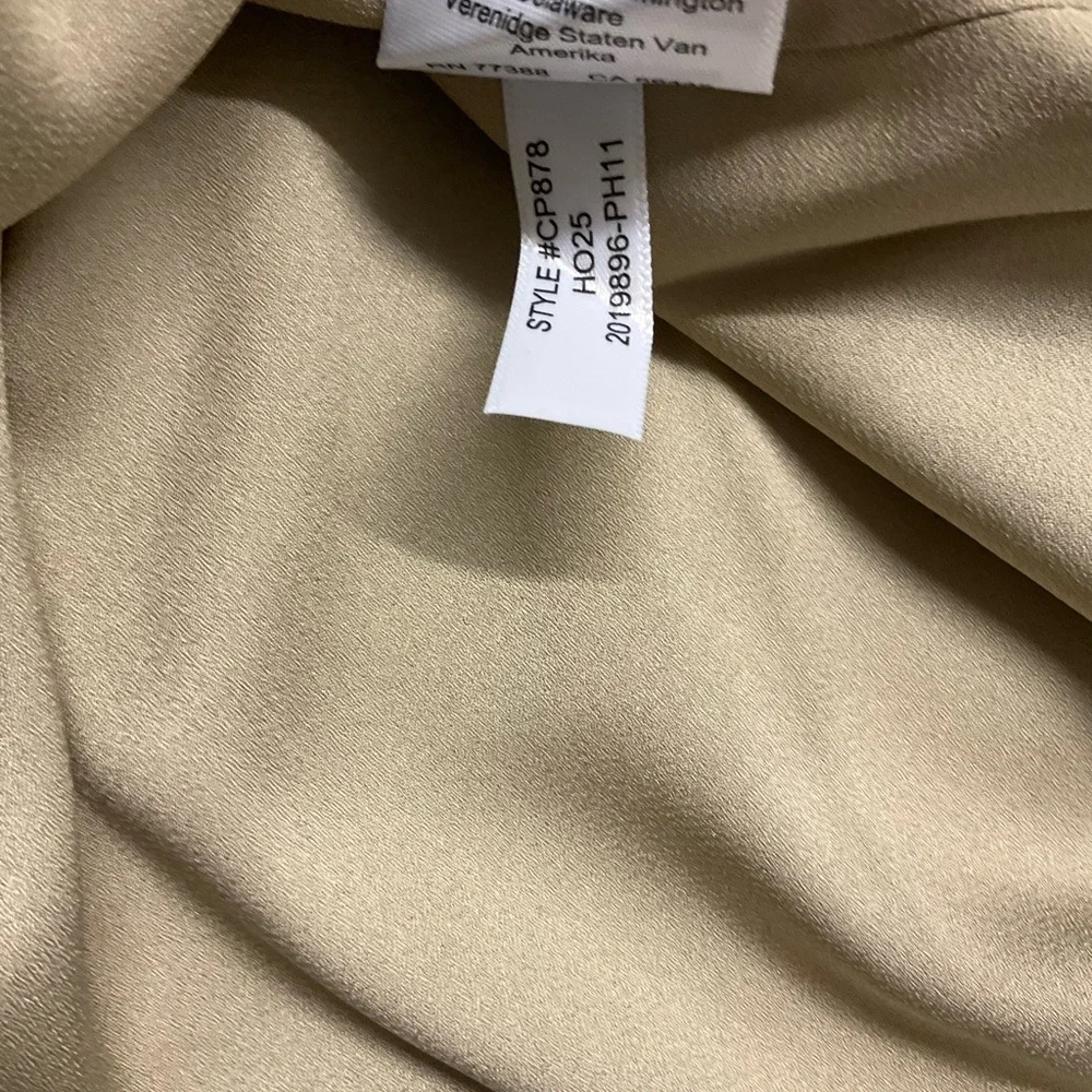J Crew Parc Corduroy Collarless Stretch Beige Buckthorn Dress 12 Tall